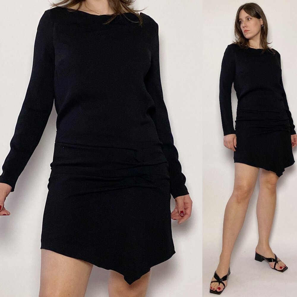 Vintage Y2K Nicole Miller Artelier Handkerchief Hem Dress -- Medium to Large